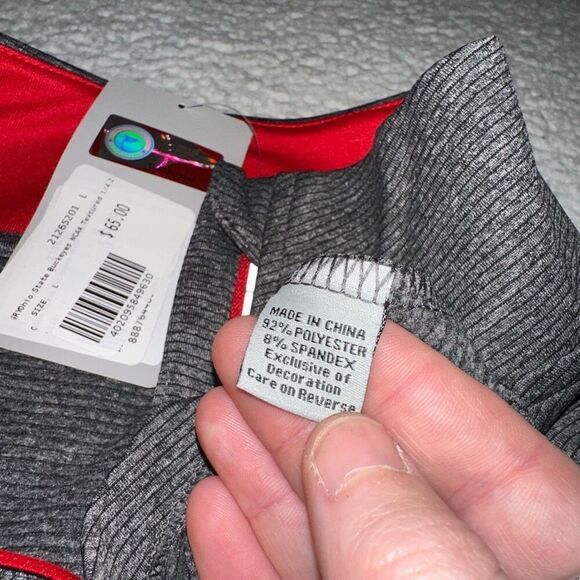Ohio State University Unisex Gray Active Quarter Zip Top Large NWT - Picture 7 of 11